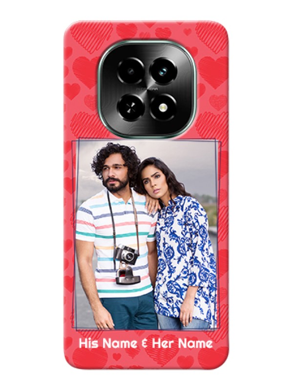 Custom Realme C63 5G Custom Hard Phone Case - With Red Heart Symbols Design