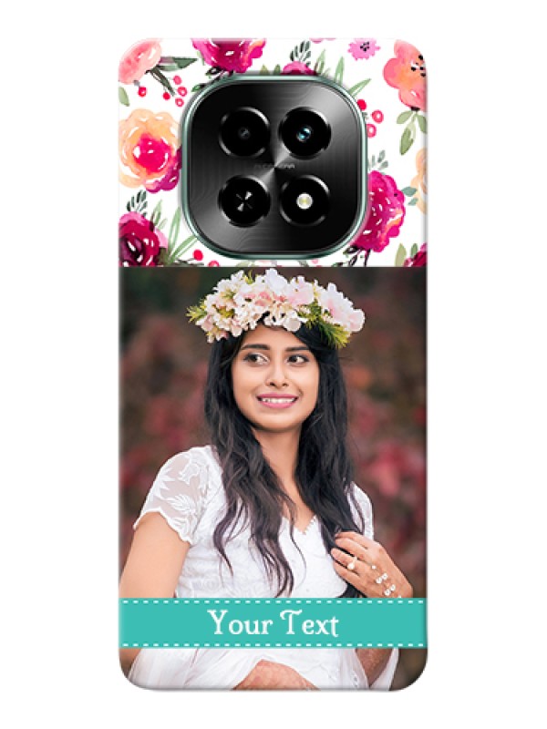 Custom Realme C63 5G Custom Hard Phone Case - Water Colors Floral Design