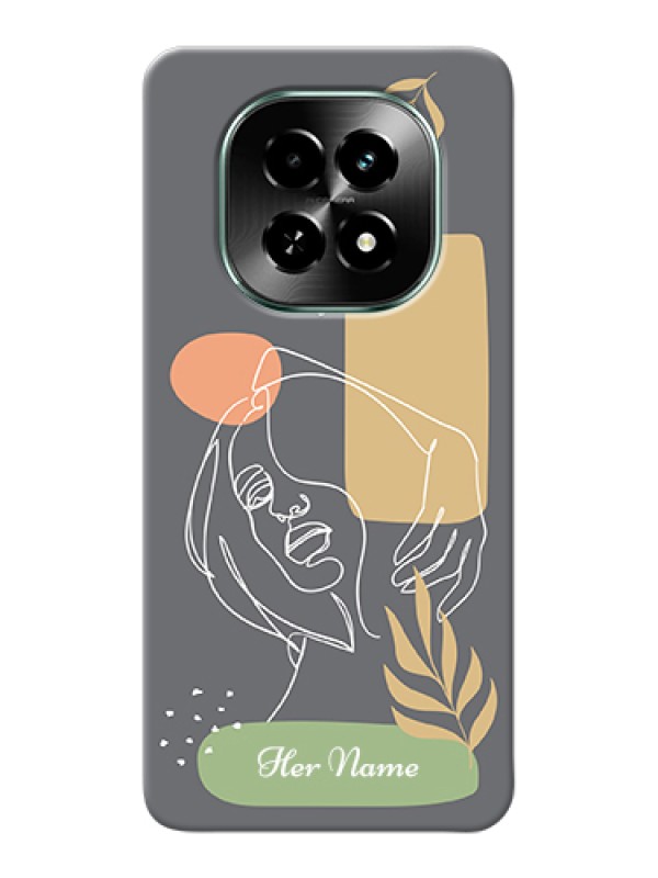 Custom Realme C63 5G Custom Hard Phone Case - Gazing Woman Line Art Design