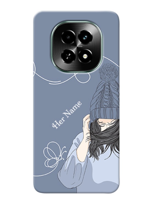 Custom Realme C63 5G Custom Hard Phone Case - Girl In Winter Outfit Design