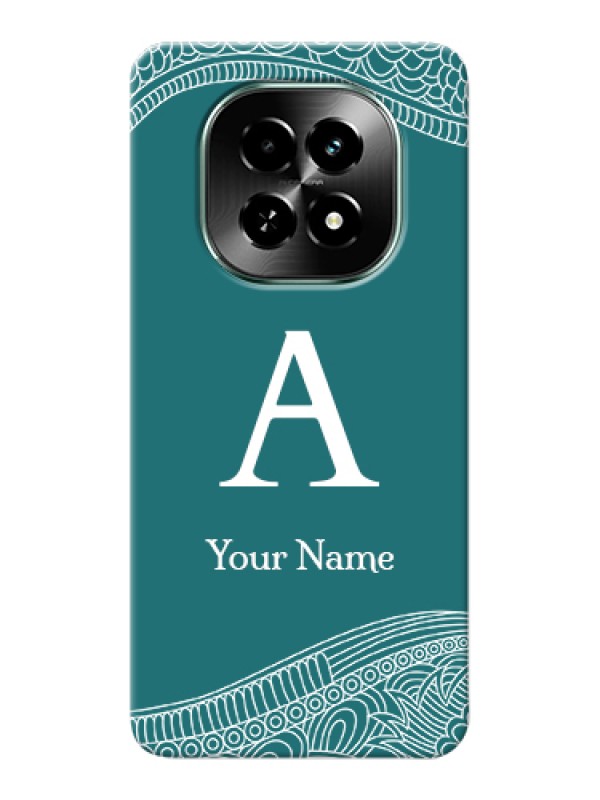 Custom Realme C63 5G Custom Hard Phone Case - Line Art Pattern With Custom Name Design