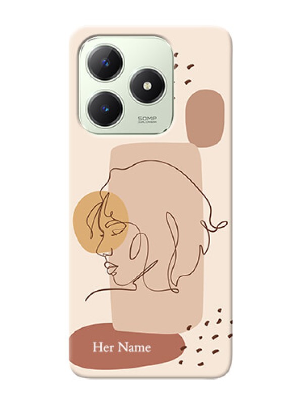 Custom Realme C63 Photo Printing on Case with Calm Woman line art Design