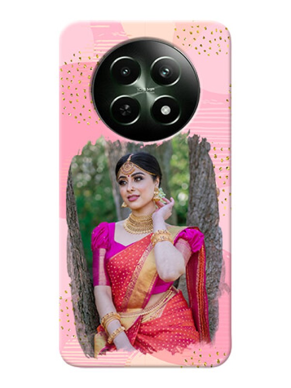 Custom Realme C65 5G Phone Covers for Girls: Gold Glitter Splash Design