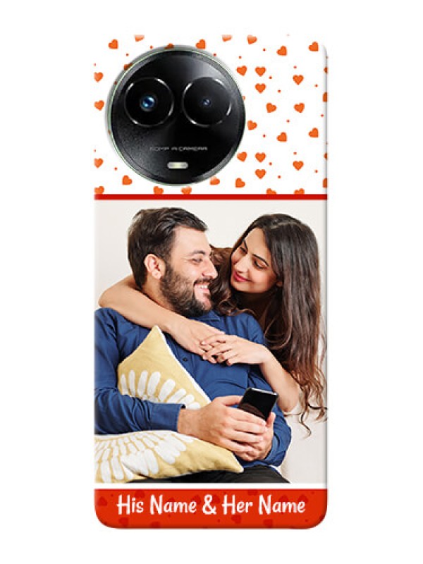 Custom Realme C67 5G Phone Back Covers: Orange Love Symbol Design