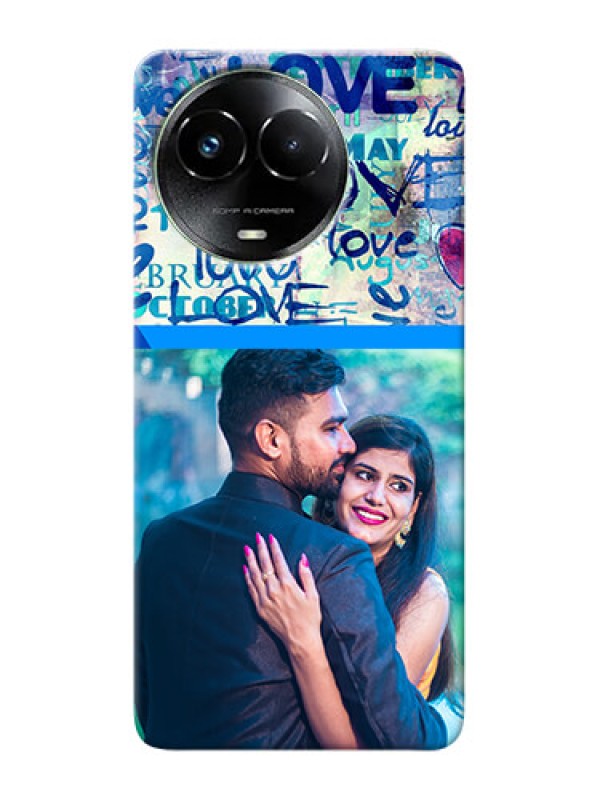 Custom Realme C67 5G Mobile Covers Online: Colorful Love Design