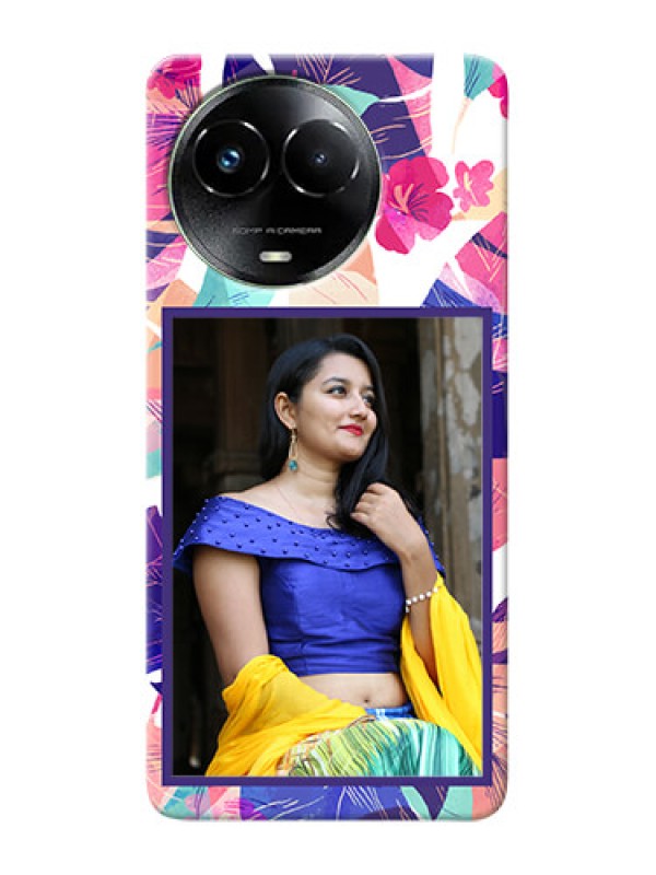 Custom Realme C67 5G Personalised Phone Cases: Abstract Floral Design