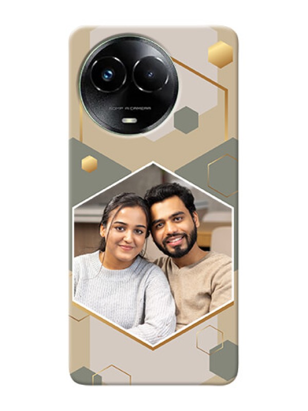 Custom Realme C67 5G Photo Printing on Case with Stylish Hexagon Pattern Design