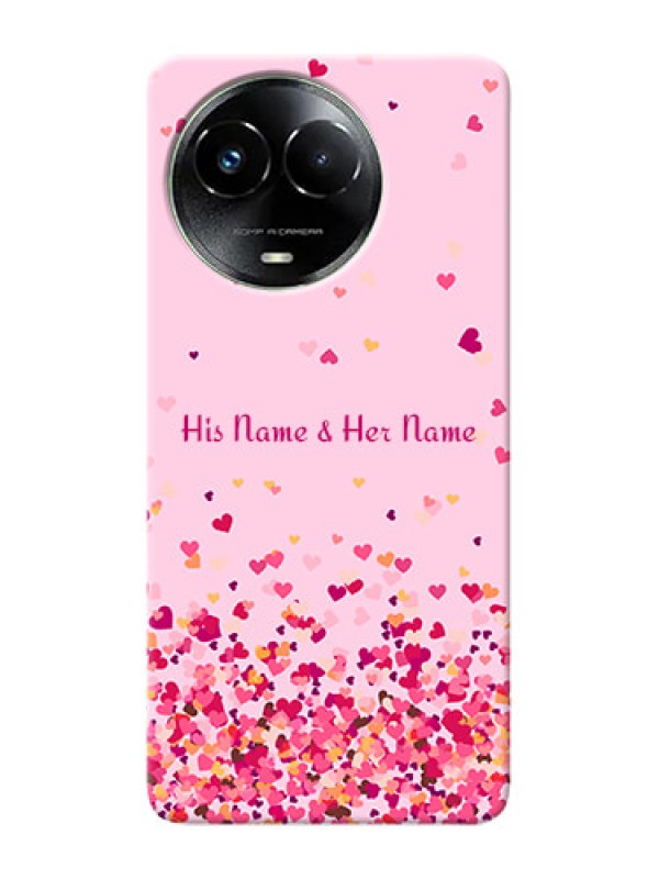 Custom Realme C67 5G Photo Printing on Case with Floating Hearts Design