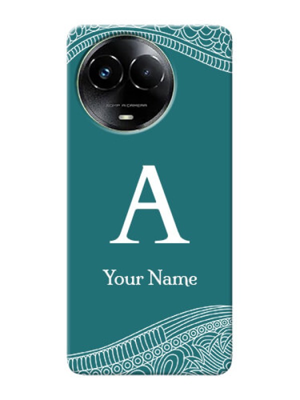 Custom Realme C67 5G Personalized Phone Case with line art pattern with custom name Design