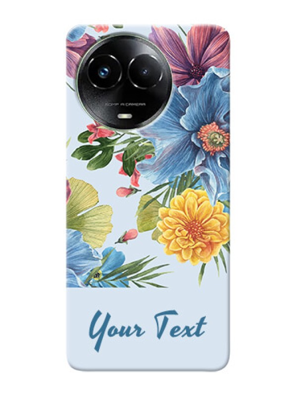 Custom Realme C67 5G Custom Mobile Case with Stunning Watercolored Flowers Painting Design