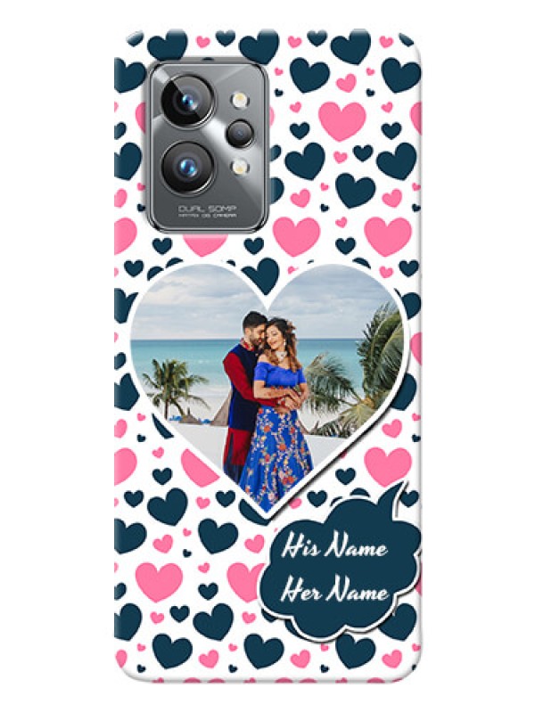 Custom Realme GT 2 Pro 5G Mobile Covers Online: Pink & Blue Heart Design