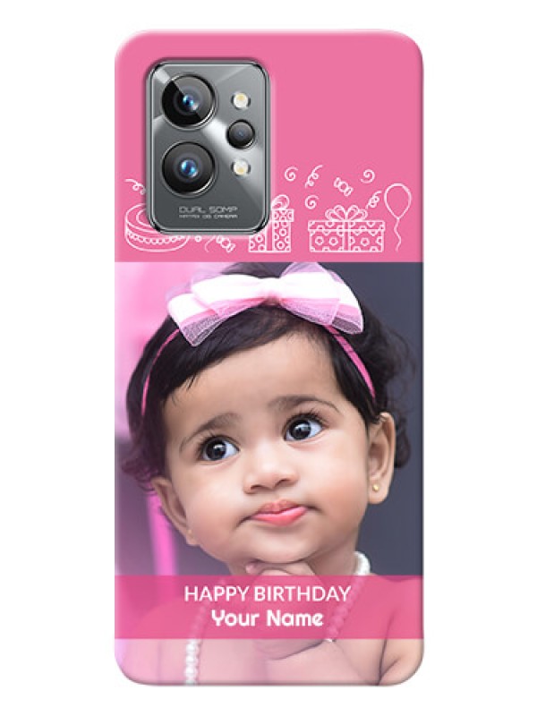 Custom Realme GT 2 Pro 5G Custom Mobile Cover with Birthday Line Art Design