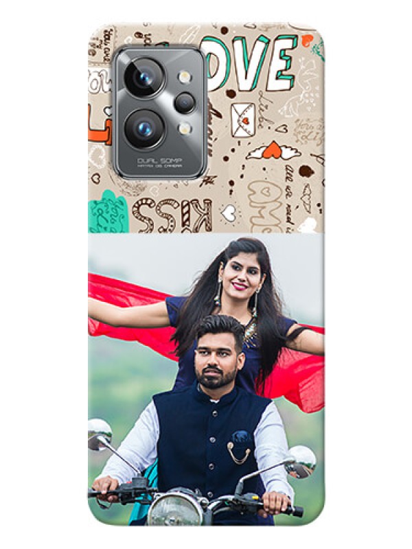 Custom Realme GT 2 Pro 5G Personalised mobile covers: Love Doodle Pattern 