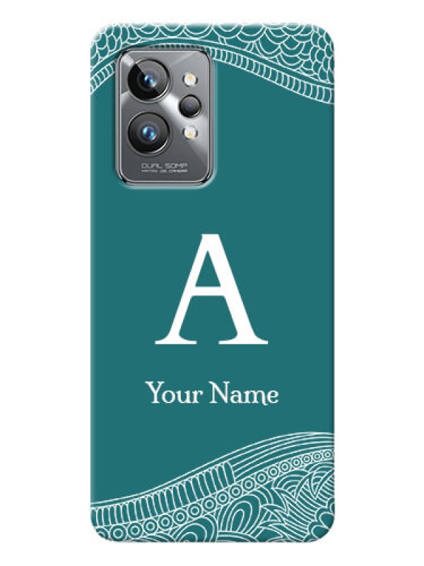 Custom Realme Gt 2 Pro 5G Mobile Back Covers: line art pattern with custom name Design