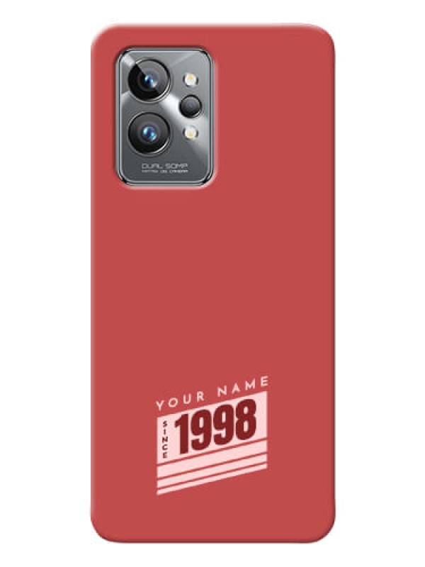 Custom Realme Gt 2 Pro 5G Phone Back Covers: Red custom year of birth Design