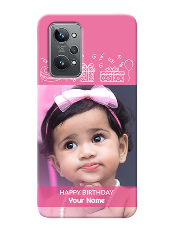 Custom Realme GT 2 Custom Mobile Cover with Birthday Line Art Design