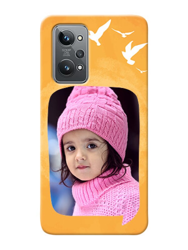 Custom Realme GT 2 Phone Covers: Water Color Design with Bird Icons
