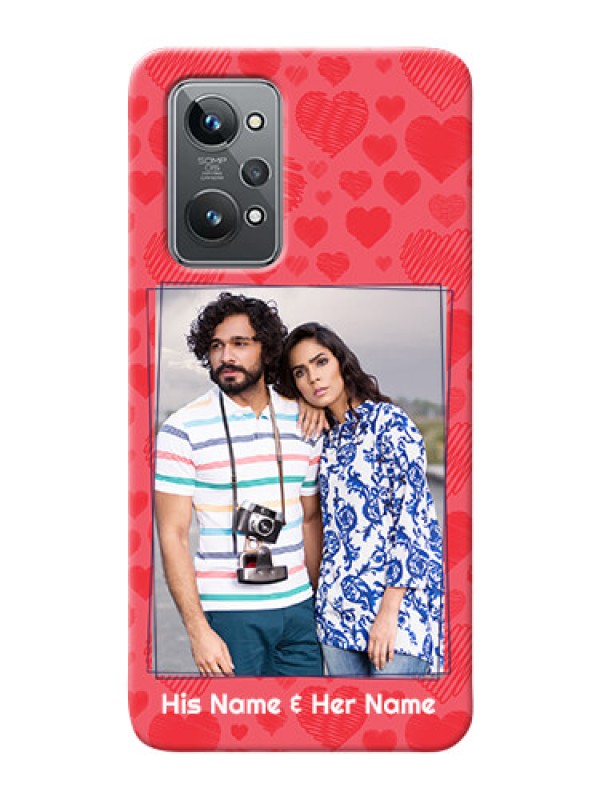 Custom Realme GT 2 Mobile Back Covers: with Red Heart Symbols Design