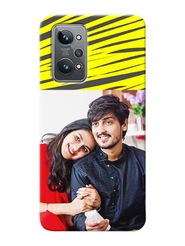 Custom Realme GT 2 Personalised mobile covers: Yellow Abstract Design