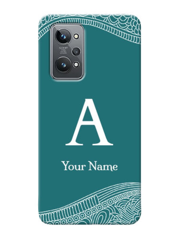 Custom Realme GT 2 Mobile Back Covers: line art pattern with custom name Design