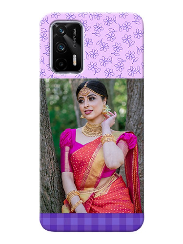 Custom Realme GT 5G Mobile Cases: Purple Floral Design