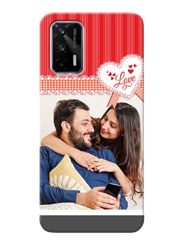 Custom Realme GT 5G phone cases online: Red Love Pattern Design