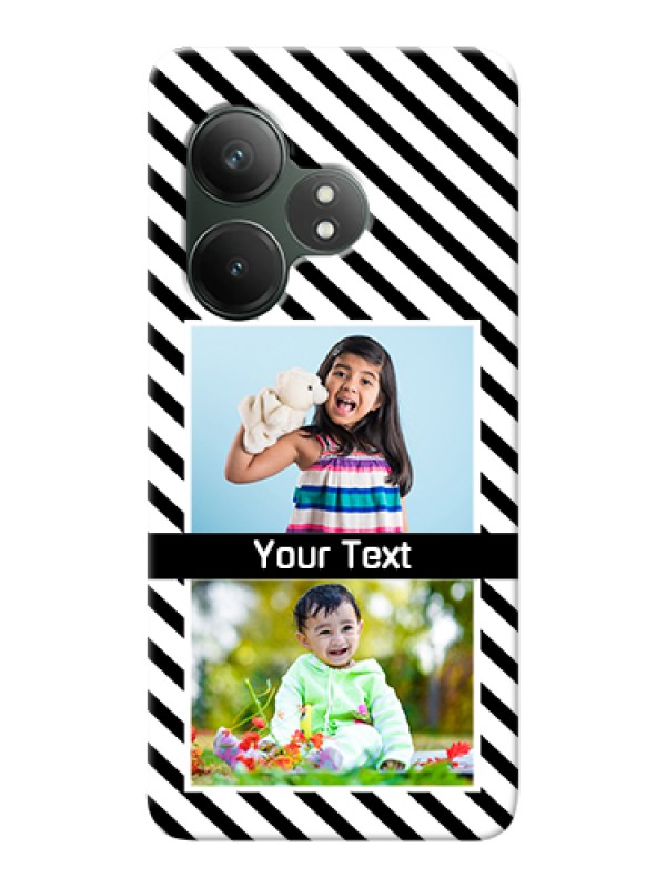 Custom Realme GT 6 Custom Hard Phone Case - Black And White Stripes Design