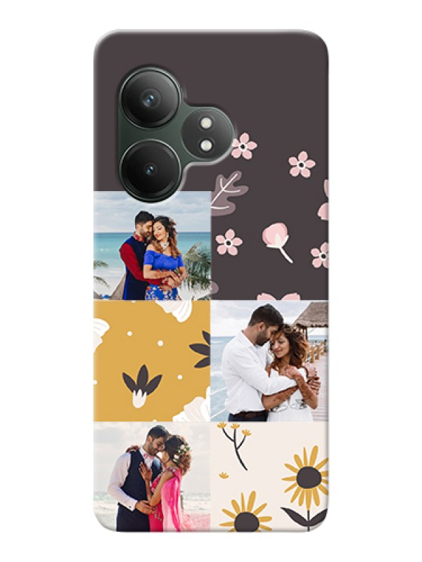 Custom Realme GT 6 Custom Hard Phone Case - 3 Images With Floral Design