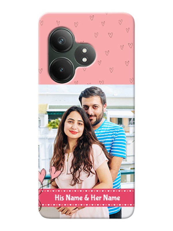 Custom Realme GT 6 Custom Hard Phone Case - Love Design Peach Color