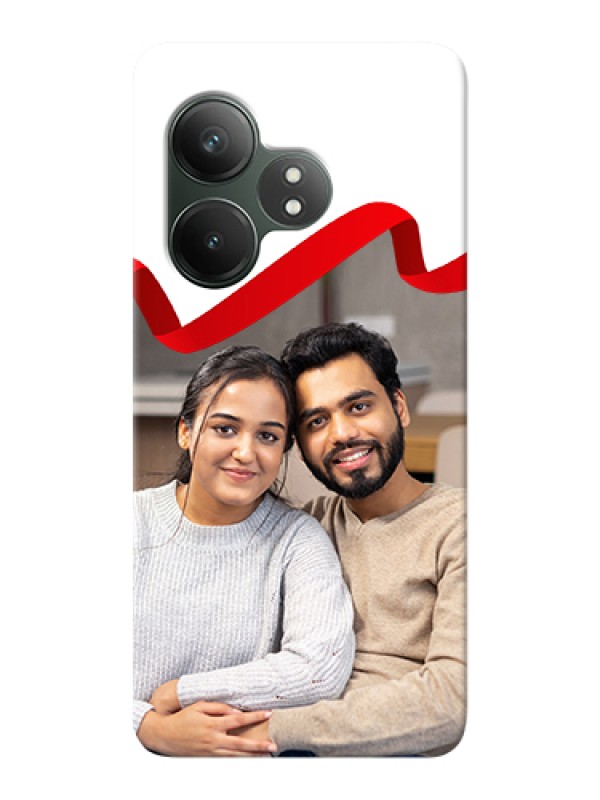 Custom Realme GT 6 Custom Hard Phone Case - Red Ribbon Frame Design