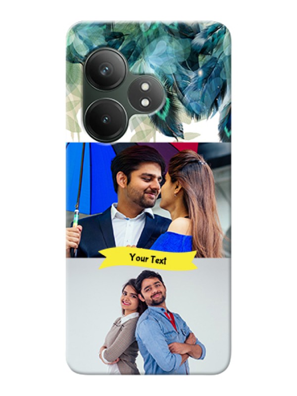 Custom Realme GT 6 Custom Hard Phone Case - Image With Boho Peacock Feather Design