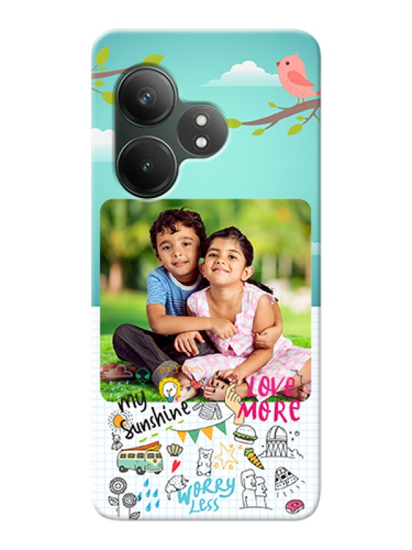 Custom Realme GT 6 Custom Hard Phone Case - Doodle Love Design