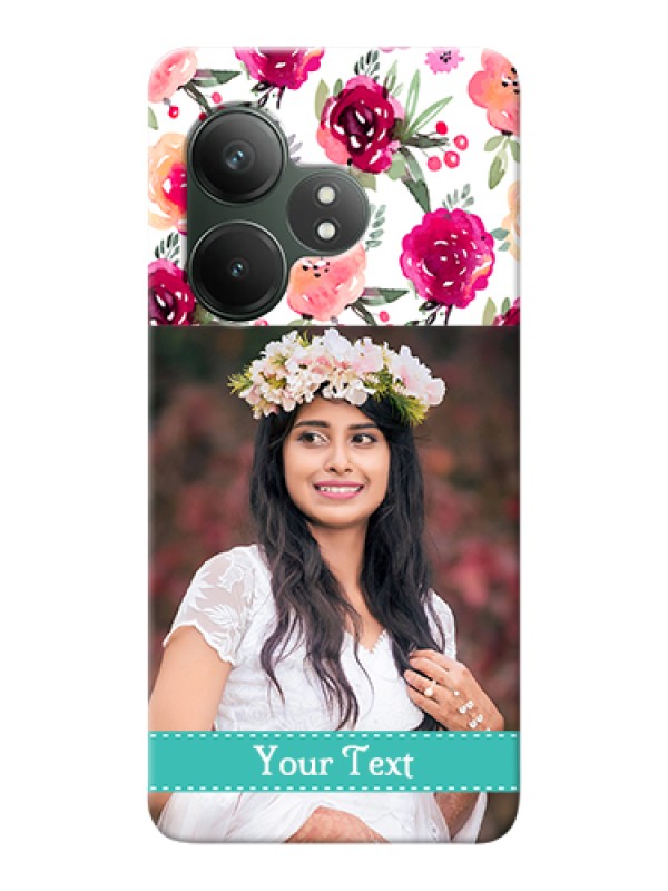 Custom Realme GT 6 Custom Hard Phone Case - Water Colors Floral Design