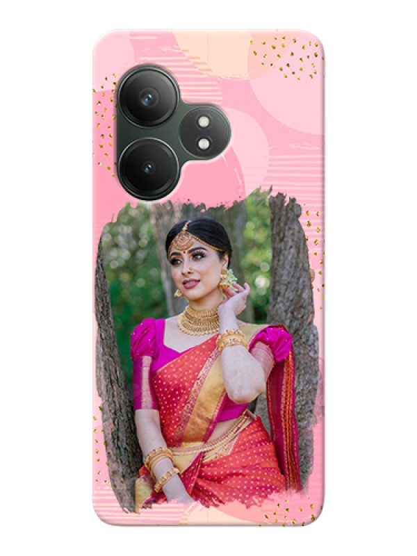 Custom Realme GT 6 Custom Hard Phone Case - Gold Glitter Splash Design