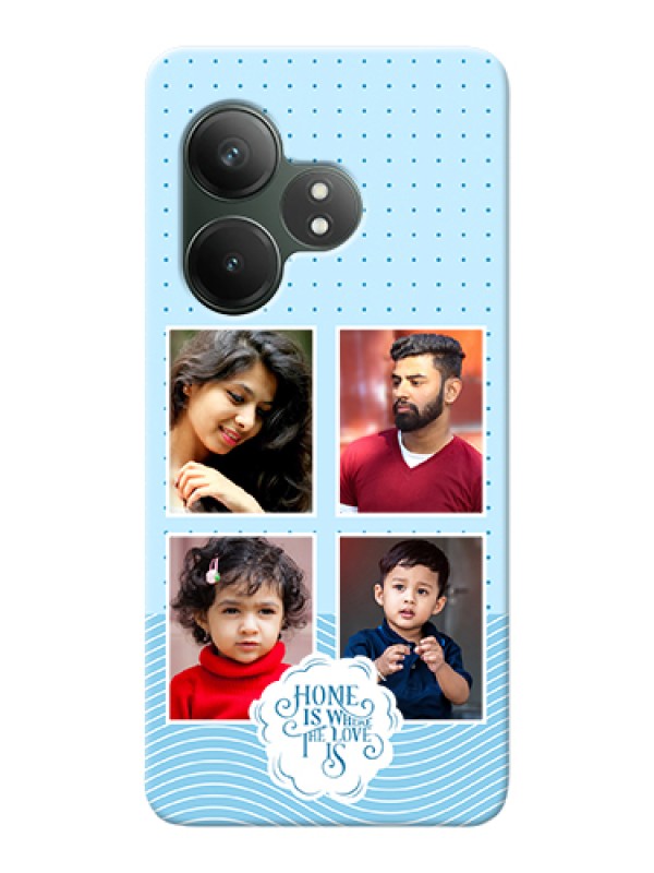 Custom Realme GT 6 Custom Hard Phone Case - Cute Love Quote With 4 Pic Upload Design