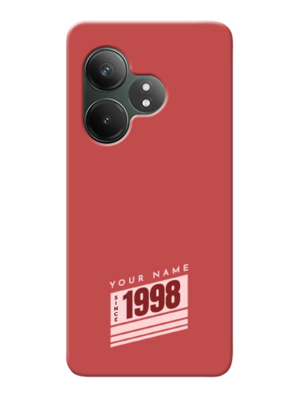 Custom Realme GT 6 Custom Hard Phone Case - Red Custom Year Of Birth Design