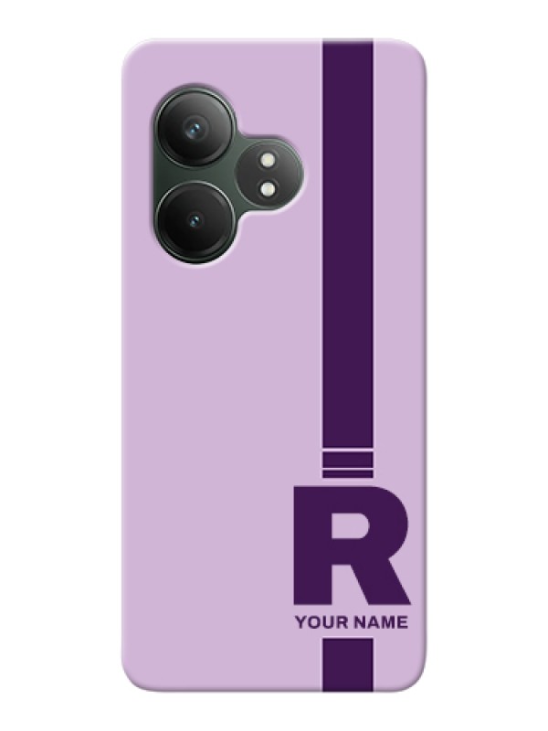 Custom Realme GT 6 Custom Hard Phone Case - Simple Dual Tone Stripe With Name Design