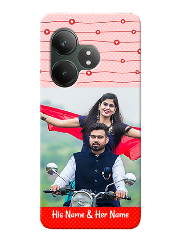 Custom Realme GT 6T 5G Custom Hard Phone Case - Red Pattern Case Design