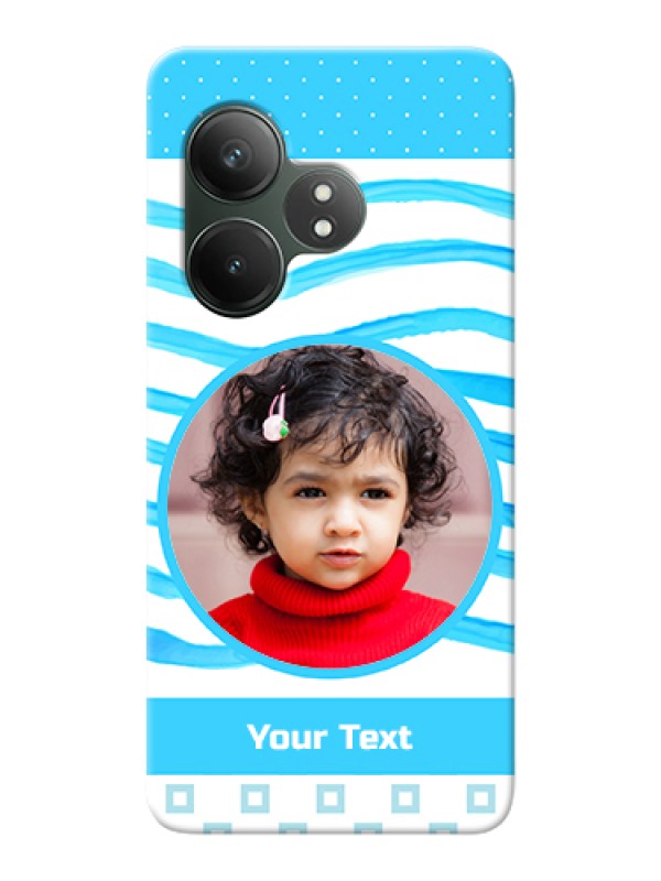 Custom Realme GT 6T 5G Custom Hard Phone Case - Simple Blue Case Design