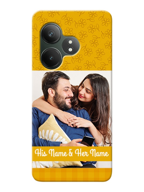 Custom Realme GT 6T 5G Custom Hard Phone Case - Yellow Floral Design