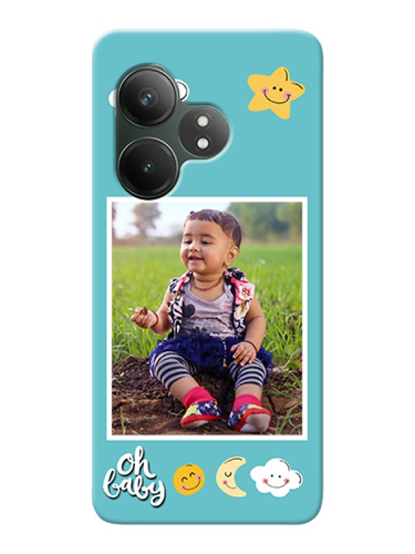 Custom Realme GT 6T 5G Custom Hard Phone Case - Smiley Kids Stars Design