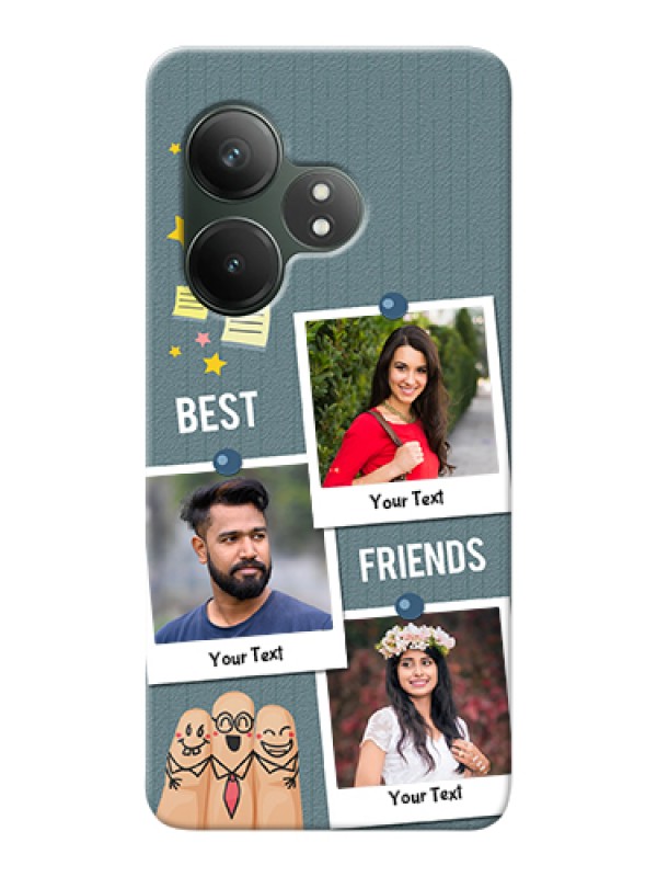 Custom Realme GT 6T 5G Custom Hard Phone Case - Sticky Frames And Friendship Design