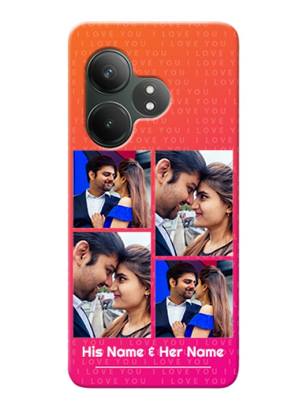 Custom Realme GT 6T 5G Custom Hard Phone Case - I Love You Pink Design