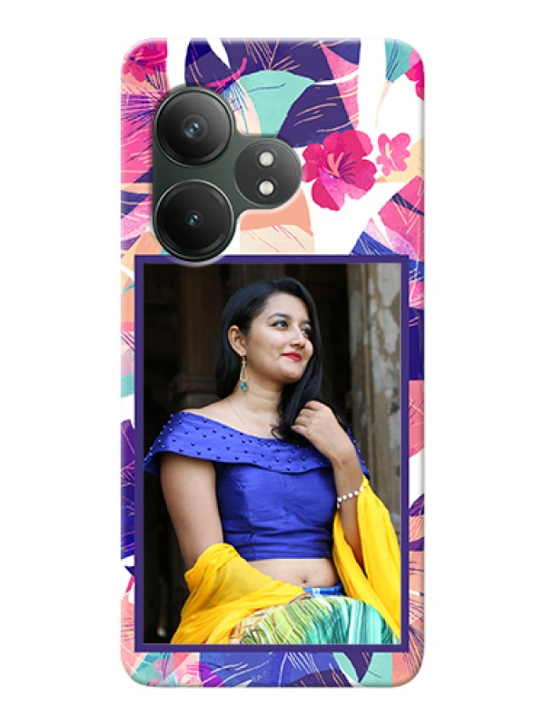 Custom Realme GT 6T 5G Custom Hard Phone Case - Abstract Floral Design