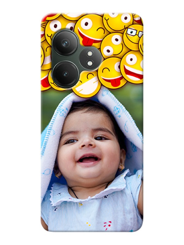 Custom Realme GT 6T 5G Custom Hard Phone Case - With Smiley Emoji Design