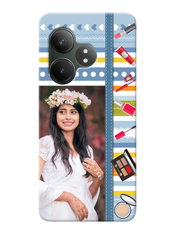 Custom Realme GT 6T 5G Custom Hard Phone Case - Makeup Icons Design