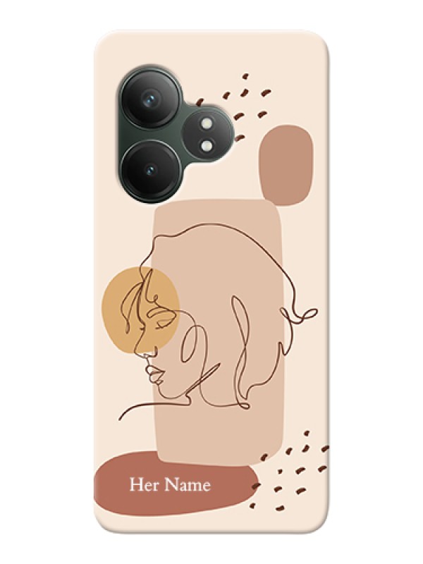 Custom Realme GT 6T 5G Custom Hard Phone Case - Calm Woman Line Art Design