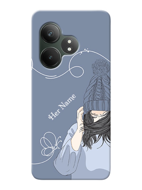 Custom Realme GT 6T 5G Custom Hard Phone Case - Girl In Winter Outfit Design