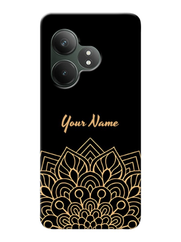 Custom Realme GT 6T 5G Custom Hard Phone Case - Golden Mandala Design