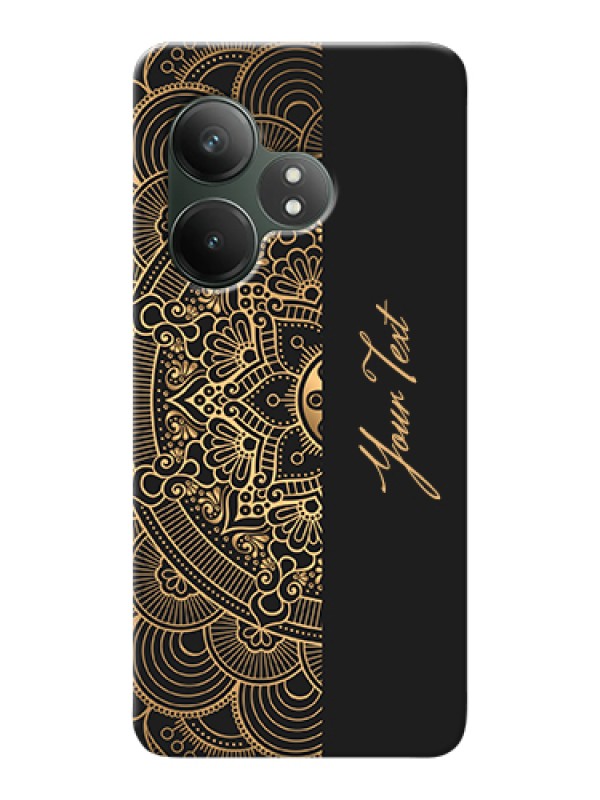 Custom Realme GT 6T 5G Custom Hard Phone Case - Mandala Art With Custom Text Design